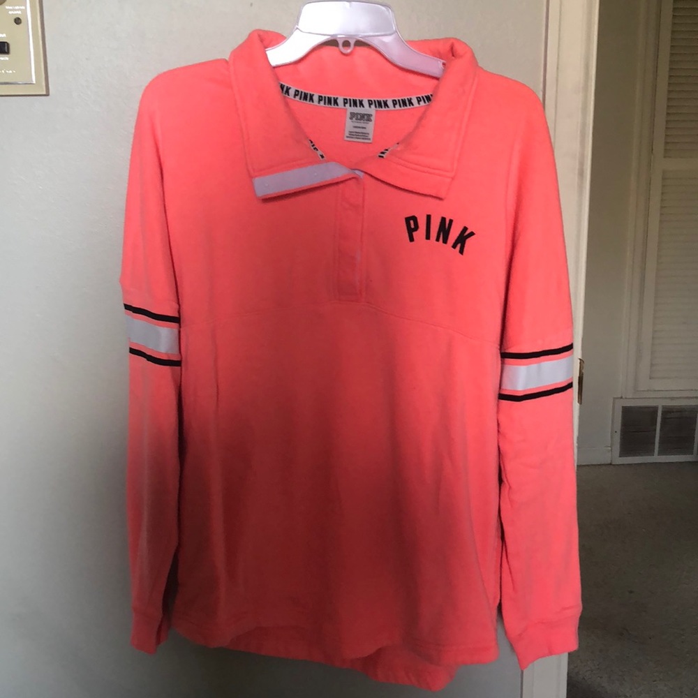 PINK quarter button pullover